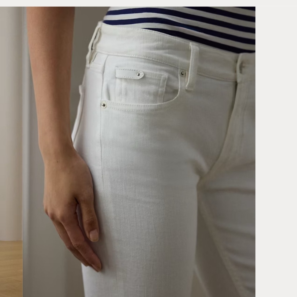 NWT RALPH LAUREN PURPLE LABEL 400 MATCHSTICK DENIM JEAN WHITE 26